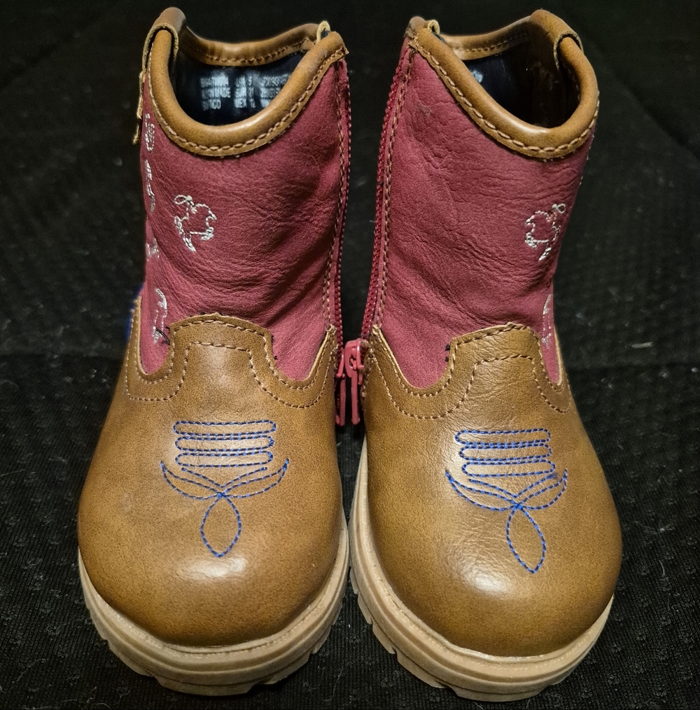 Brown and Red Kids' Cowboy Boots - Picture 5 of 7